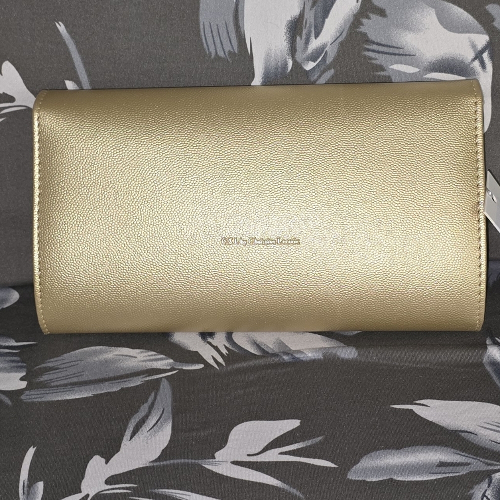 P11 Christian LaCroix Gold Clutch w/Gold Chain Shoulder strap (B) - Picture 3 of 4